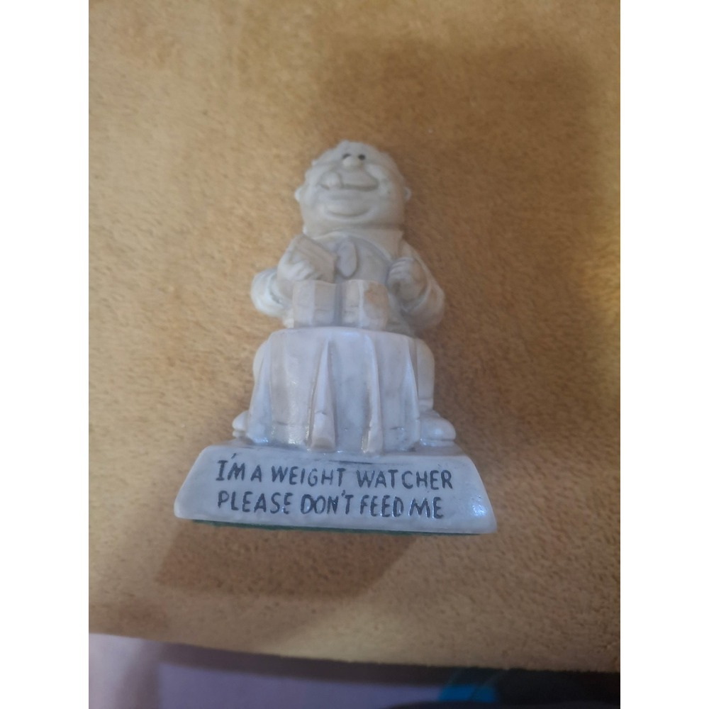 Vintage 1968 Russ Berrie Co Figurine Im A Weight Watcher Dont Feed Me Novelty